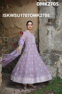 Embroidered Organza Anarkali Kurti With Pant And Dupatta-ISKWSU1707OMK2705