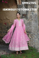 Embroidered Organza Anarkali Kurti With Pant And Dupatta-ISKWSU1707OMK2705