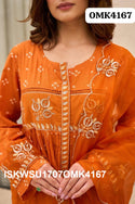 Digital Bandhani Printed Malmal Chanderi Kurti With Shantoon Pant And Organza Dupatta-ISKWSU1707OMK4167