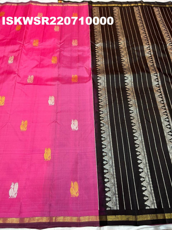 Kanchipuram Handloom Silk Saree With Blouse-ISKWSR220710000