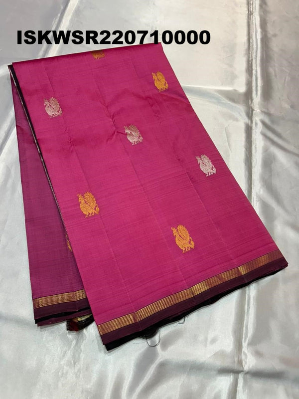 Kanchipuram Handloom Silk Saree With Blouse-ISKWSR220710000