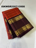 Kanchipuram Handloom Silk Saree With Contrast Blouse-ISKWSR220713500