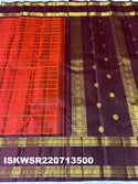 Kanchipuram Handloom Silk Saree With Contrast Blouse-ISKWSR220713500
