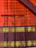 Kanchipuram Handloom Silk Saree With Contrast Blouse-ISKWSR220713500
