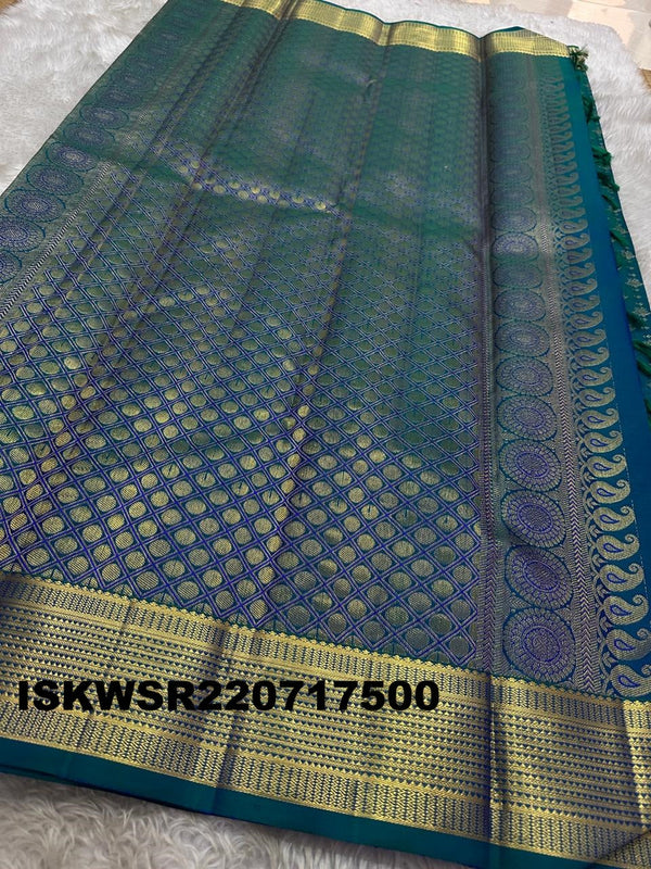 Kanchipuram Handloom Silk Saree With Blouse-ISKWSR220717500