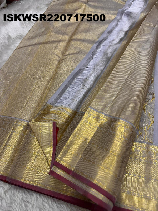 Kanchipuram Handloom Silk Saree With Blouse-ISKWSR220717500