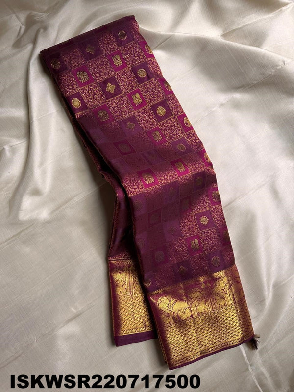Kanchipuram Handloom Silk Saree With Blouse-ISKWSR220717500