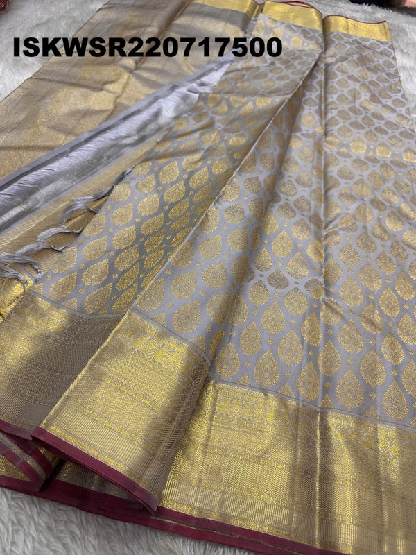 Kanchipuram Handloom Silk Saree With Blouse-ISKWSR220717500