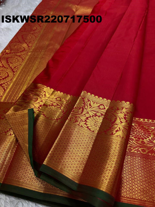 Kanchipuram Handloom Silk Saree With Blouse-ISKWSR220717500
