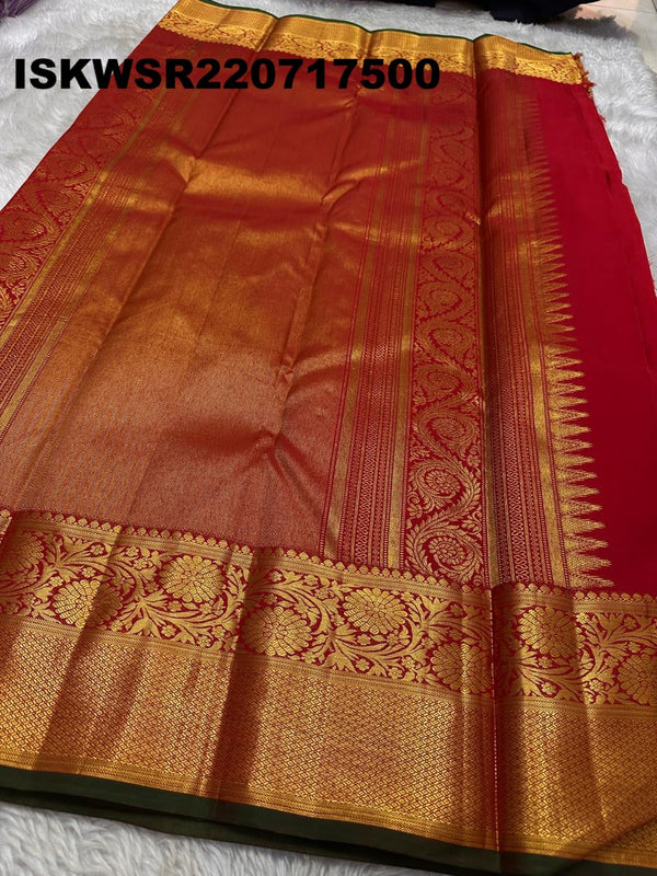 Kanchipuram Handloom Silk Saree With Blouse-ISKWSR220717500