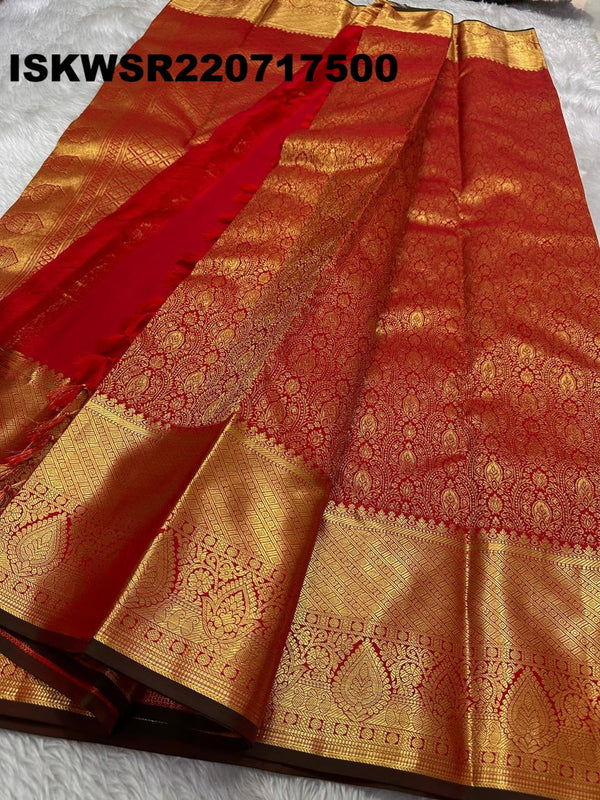 Kanchipuram Handloom Silk Saree With Blouse-ISKWSR220717500