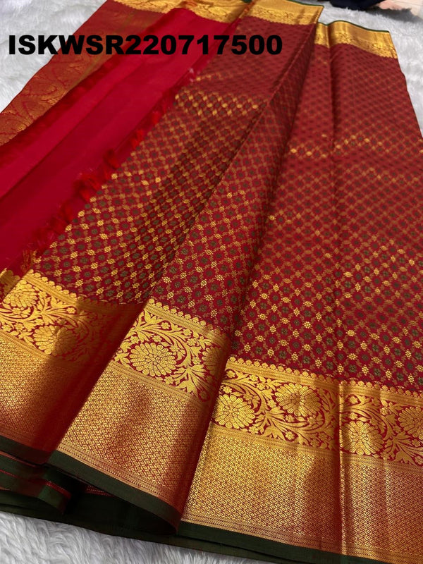 Kanchipuram Handloom Silk Saree With Blouse-ISKWSR220717500