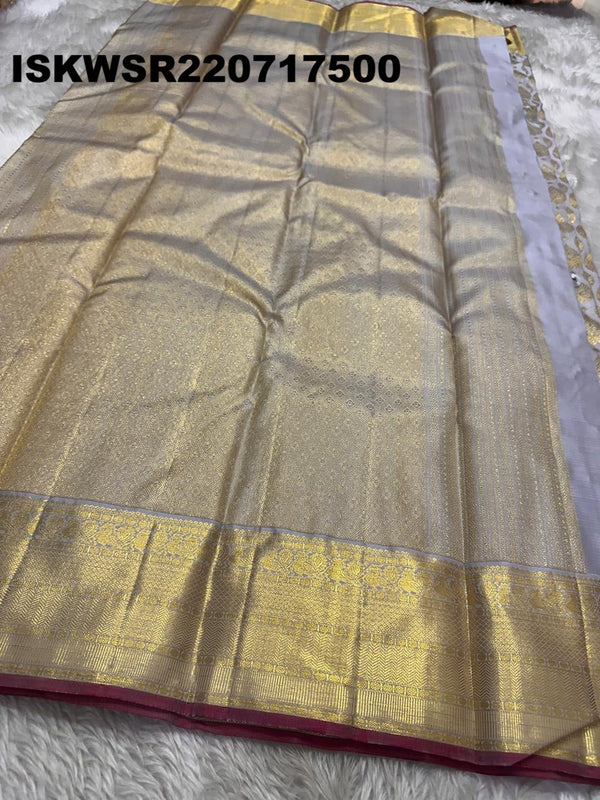 Kanchipuram Handloom Silk Saree With Blouse-ISKWSR220717500