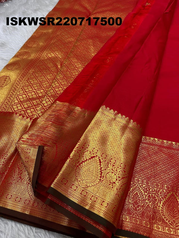 Kanchipuram Handloom Silk Saree With Blouse-ISKWSR220717500