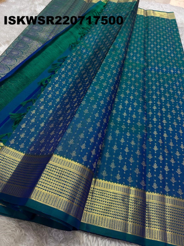 Kanchipuram Handloom Silk Saree With Blouse-ISKWSR220717500