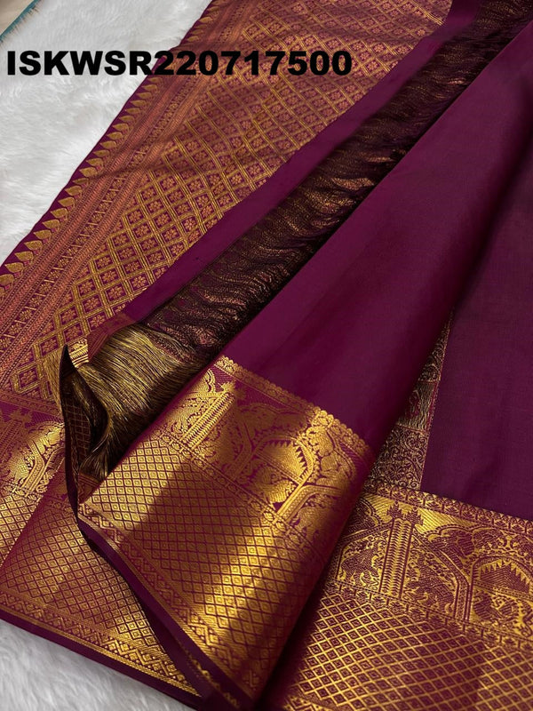 Kanchipuram Handloom Silk Saree With Blouse-ISKWSR220717500