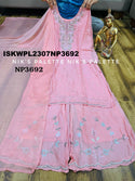 Embroidered Chinon Silk Kurti With Palazzo And Dupatta-ISKWPL2307NP3692