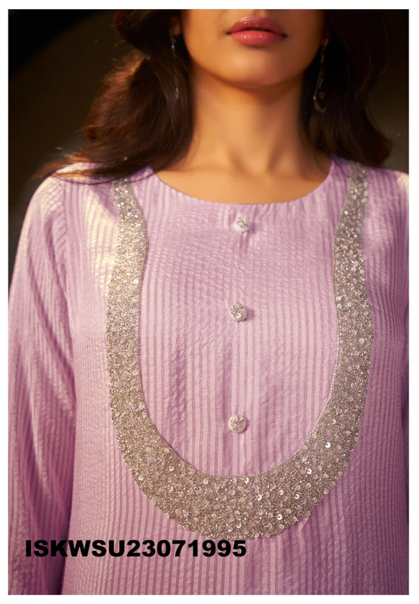 Embroidered Viscose Kurti With Pant And Dupatta-ISKWSU23071995