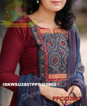 Khadi Cotton Kurti With Khadi Pant And Block Printed Dupatta-ISKWSU2807PPC/D2002