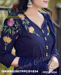 Embroidered Cotton Kurti With Pant And Malmal Cotton Dupatta-ISKWSU2807PPC/D1834