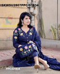 Embroidered Cotton Kurti With Pant And Malmal Cotton Dupatta-ISKWSU2807PPC/D1834