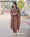 Kalamkari Printed Cotton Kurti With Block Printed Pant And Malmal Cotton Dupatta-ISKWSU2807PPC/D1849