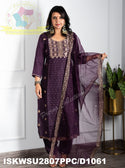 Banarasi Weaved Chanderi Silk Kurti With Silk Pant And Organza Dupatta-ISKWSU2807PPC/D1061