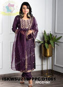 Banarasi Weaved Chanderi Silk Kurti With Silk Pant And Organza Dupatta-ISKWSU2807PPC/D1061