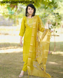Embroidered Silk Kurti With Pant And Digital Printed Dupatta-ISKWSU2807PPC/D1704