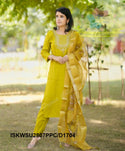 Embroidered Silk Kurti With Pant And Digital Printed Dupatta-ISKWSU2807PPC/D1704