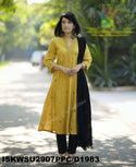 Discharge Printed Cotton Kurti With Pant And Crushed Malmal Cotton Dupatta-ISKWSU2907PPC/D1983