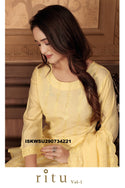 Embroidered Chanderi Kurti With Pant And Dupatta-ISKWSU290734221