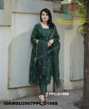 Hand Weaved Cotton Kurti With Pant And Kota Doriya Dupatta-ISKWSU2907PPC/D1968