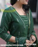 Hand Weaved Cotton Kurti With Pant And Kota Doriya Dupatta-ISKWSU2907PPC/D1968