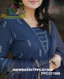 Hand Weaved Cotton Kurti With Pant And Kota Doriya Dupatta-ISKWSU2907PPC/D1966