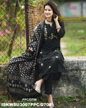 Hand Printed Silk Kurti With Pant And Dupatta-ISKWSU3007PPC/D1371
