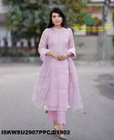 Sequined Kota Doriya Kurti With Cotton Pant And Dupatta-ISKWSU2907PPC/D1902