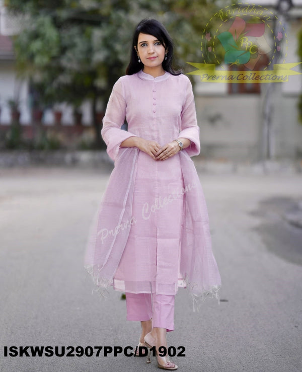 Sequined Kota Doriya Kurti With Cotton Pant And Dupatta-ISKWSU2907PPC/D1902