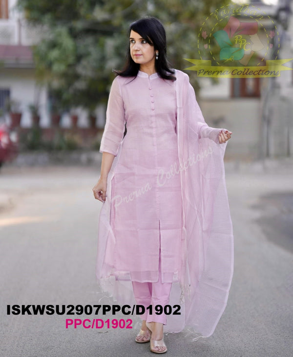 Sequined Kota Doriya Kurti With Cotton Pant And Dupatta-ISKWSU2907PPC/D1902