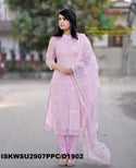 Sequined Kota Doriya Kurti With Cotton Pant And Dupatta-ISKWSU2907PPC/D1902