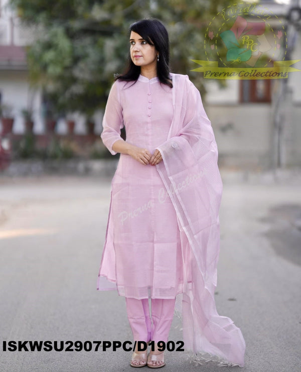 Sequined Kota Doriya Kurti With Cotton Pant And Dupatta-ISKWSU2907PPC/D1902