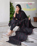 Embroidered Cotton Kurti With Pant And Dupatta-ISKWSU3007PPC/D1955