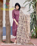 Khadi Cotton Kurti With Khadi Pant And Madhubani Printed Dupatta-ISKWSU3007PPC/D1889