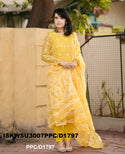 Jamdani Hand Weaved Cotton Kurti With Pant And Dupatta-ISKWSU3007PPC/D1797