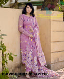 Hand Weaved Jamdani Cotton Kurti With Pant And Woven Dupatta-ISKWSU3007PPC/D1766