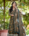 Kalamkari Printed Cotton Anarkali Kurti With Pant And Malmal Cotton Dupatta-ISKWSU3007PPC/D1900
