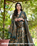 Kalamkari Printed Cotton Anarkali Kurti With Pant And Malmal Cotton Dupatta-ISKWSU3007PPC/D1900