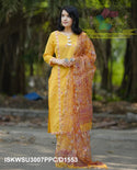 Embroidered Khadi Cotton Kurti With Pant And Hand Block Printed Kota Doriya Dupatta-ISKWSU3007PPC/D1553