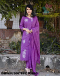 Embroidered Cotton Kurti With Pant And Malmal Cotton Dupatta-ISKWSU3007PPC/D1860