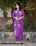 Embroidered Cotton Kurti With Pant And Malmal Cotton Dupatta-ISKWSU3007PPC/D1860